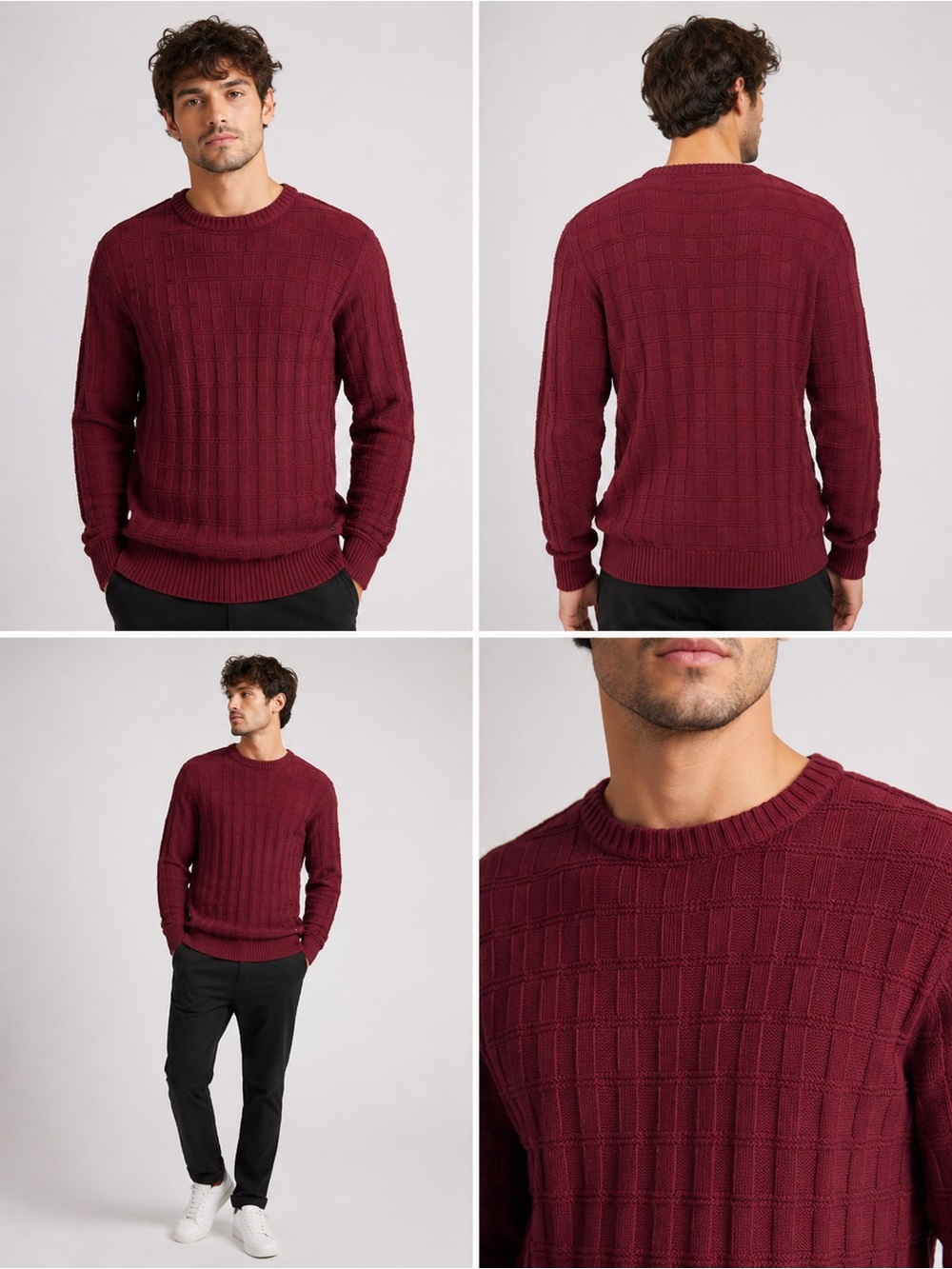 DKNY Men’s Crewneck Sweater in Burgundy